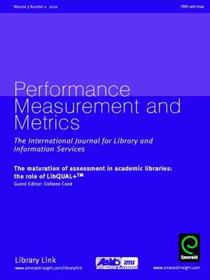 cover image of Performance Measurement and Metrics, Volume 3, Issue 2